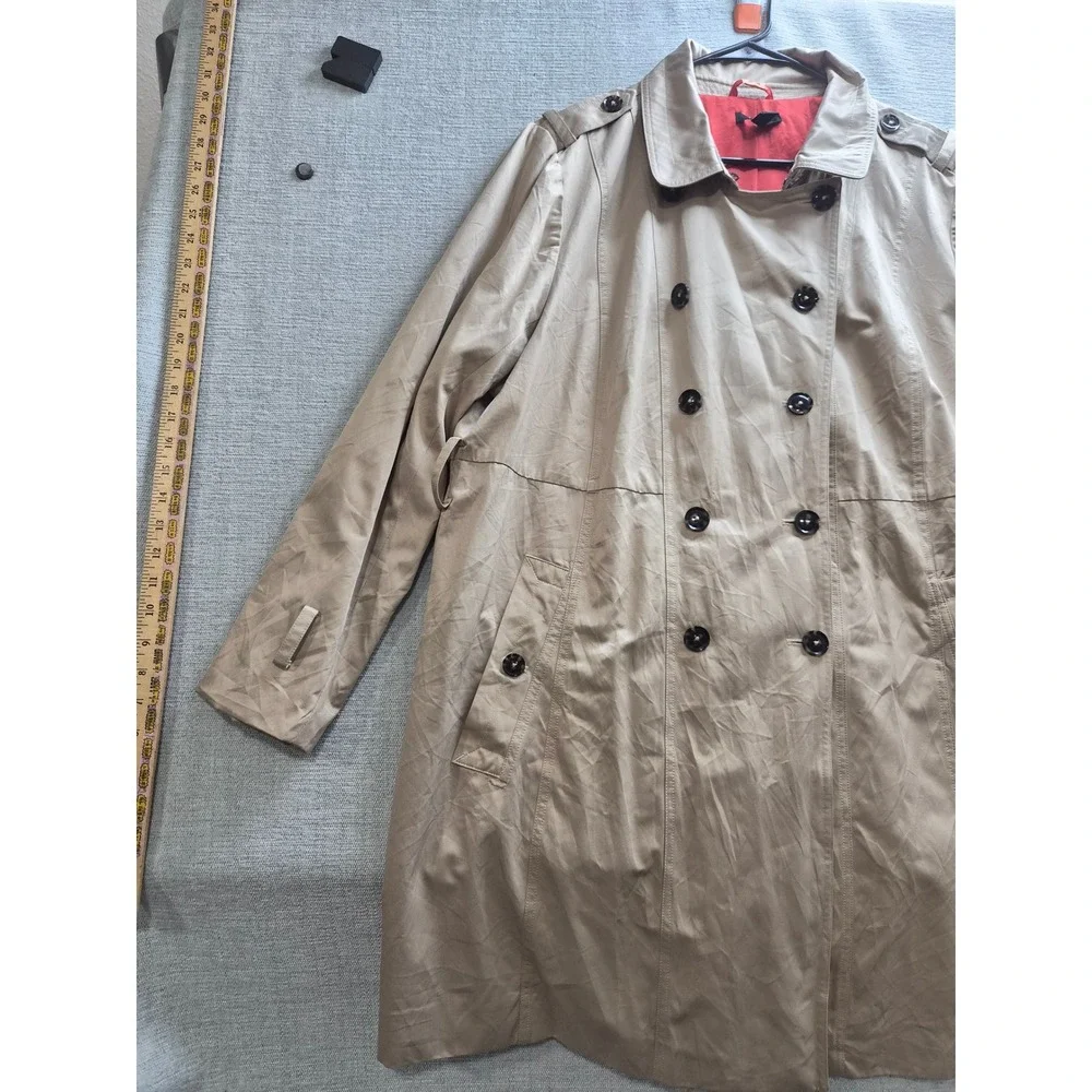 Torrid Trench Coat Womens 2 Beige Lined Vented Back Double Breasted Winter Wear